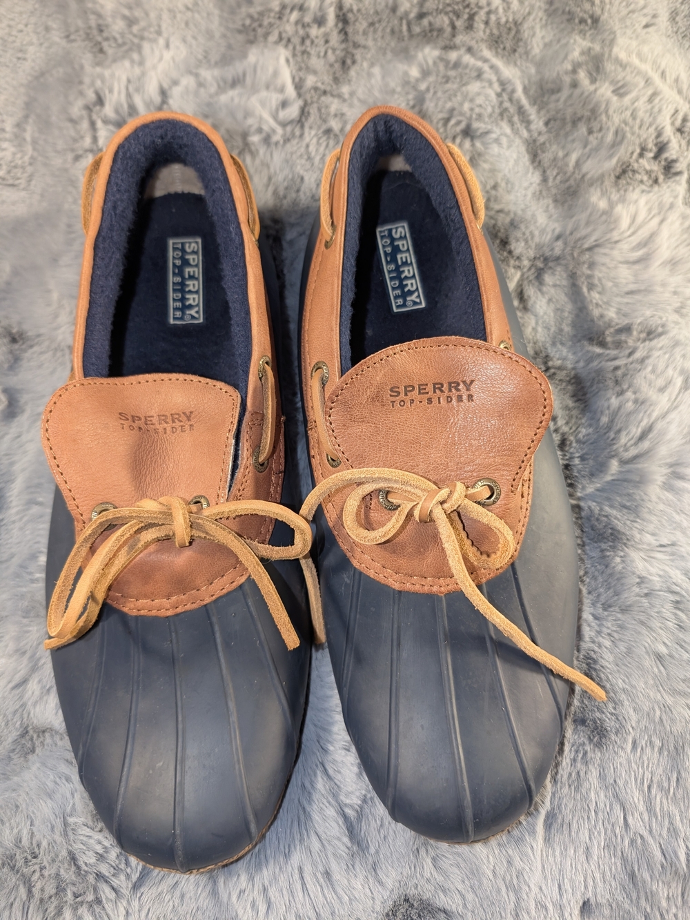 EUC Sperry Women's Navy and Tan Duck Shoes